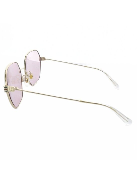 Gucci Sunglasses Full Rim Wellington GG Metal Logo Prescription Purple Gold main image 5